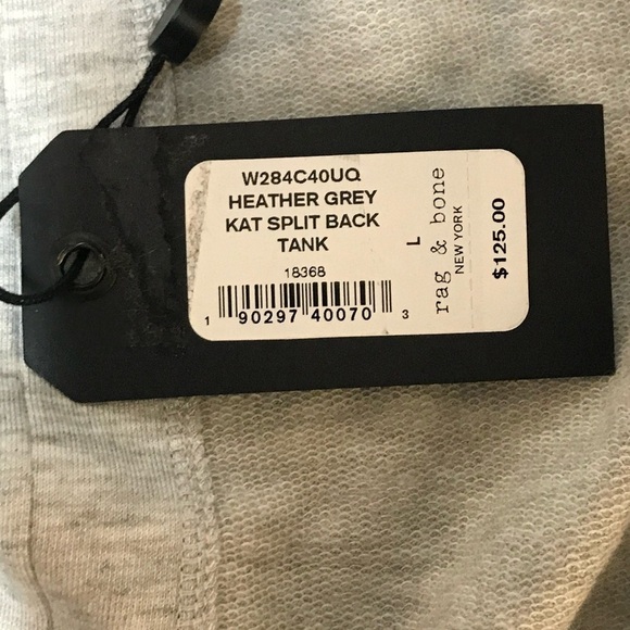 RAG‎ & BONE Large Gray Kat Split Back Tank Top NWT - Picture 5 of 7